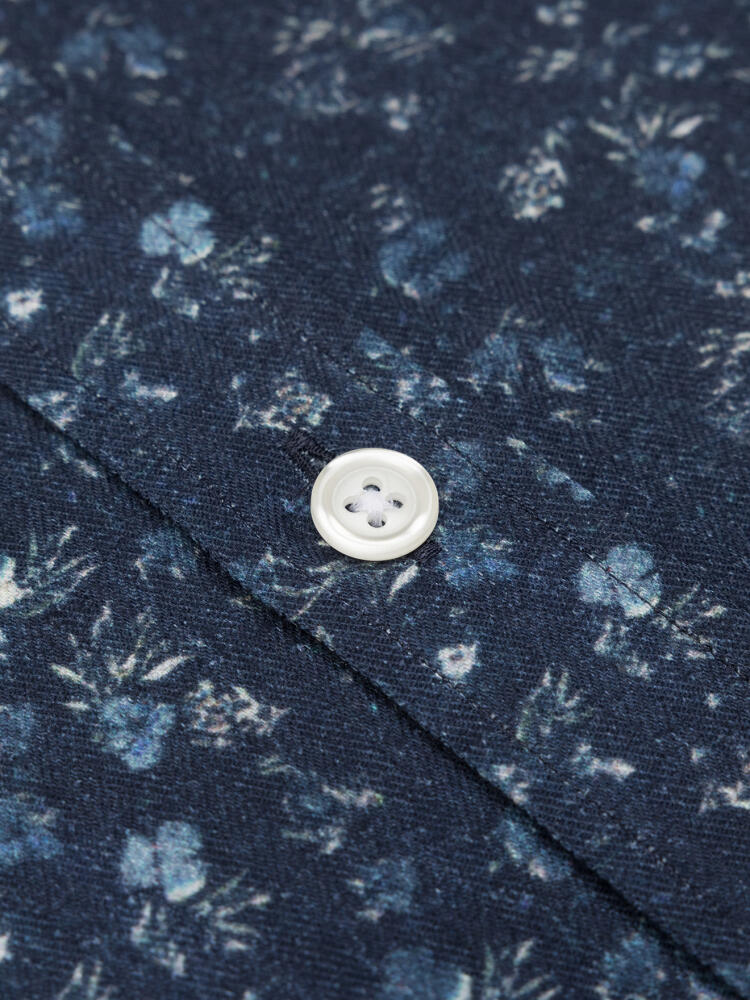 Hemd Graham mit Blumenmuster  - Buttondown Kragen