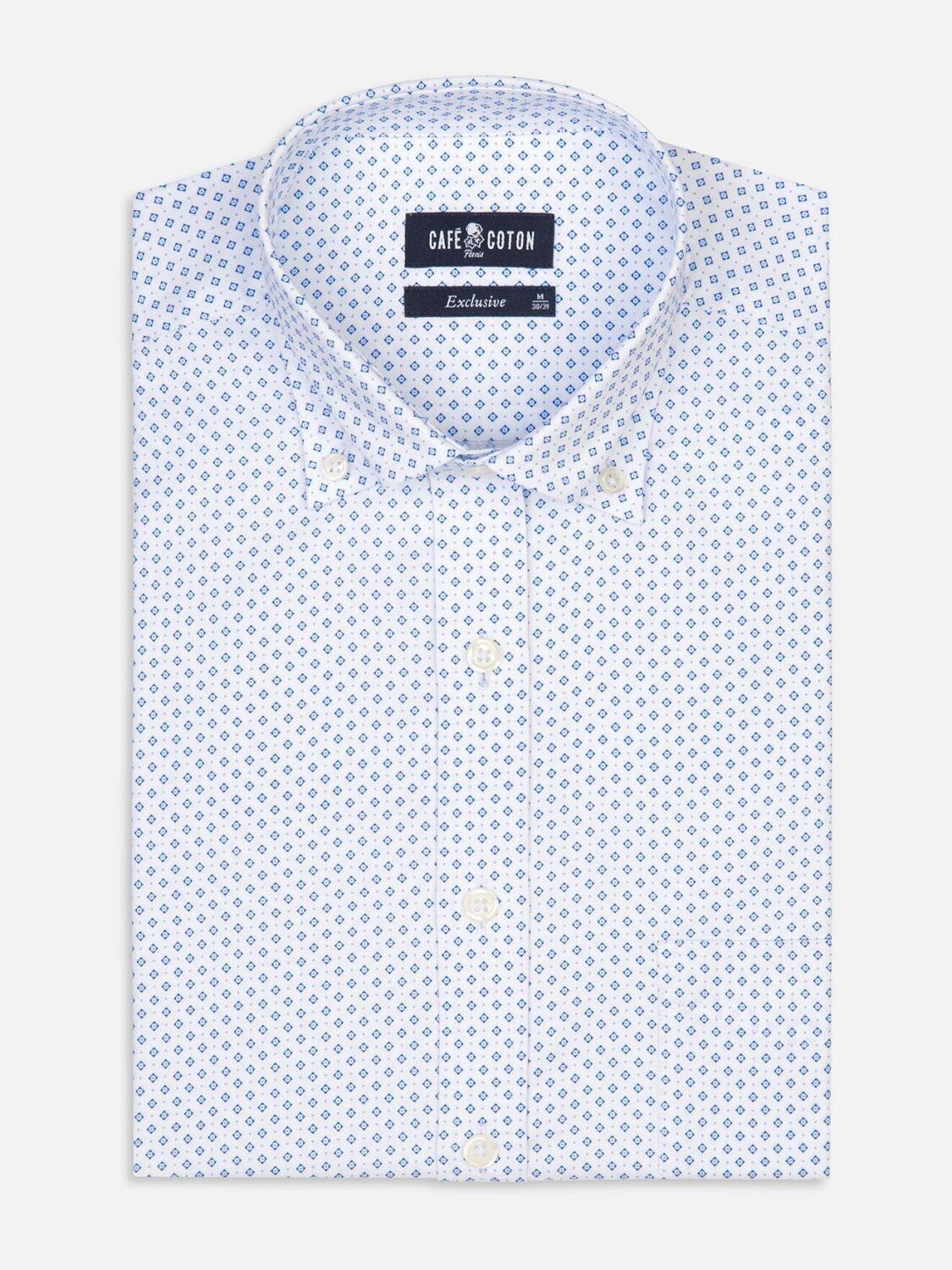 Chemise Grant à motifs imprimés ciel - Col Boutonné