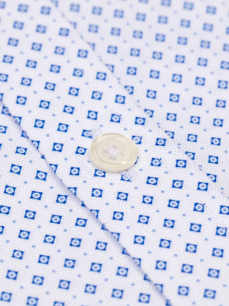 Grant shirt with sky blue print pattern - Button-down collar