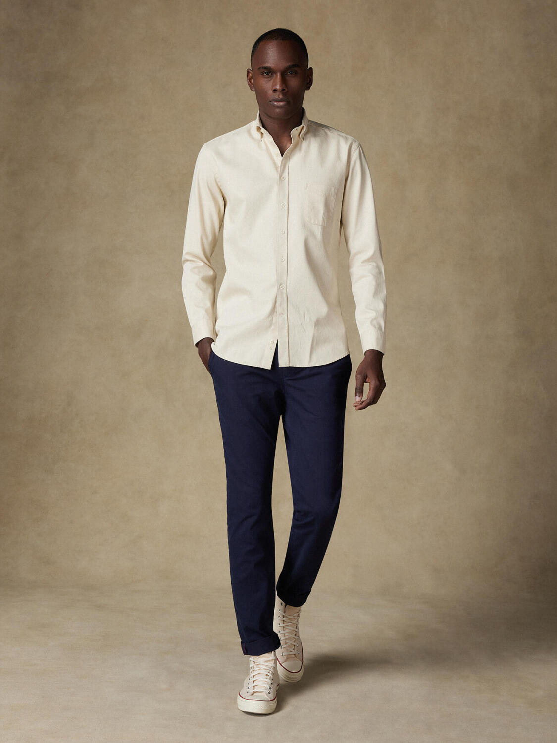 Buton down collar Gustav denim shirt - Off White