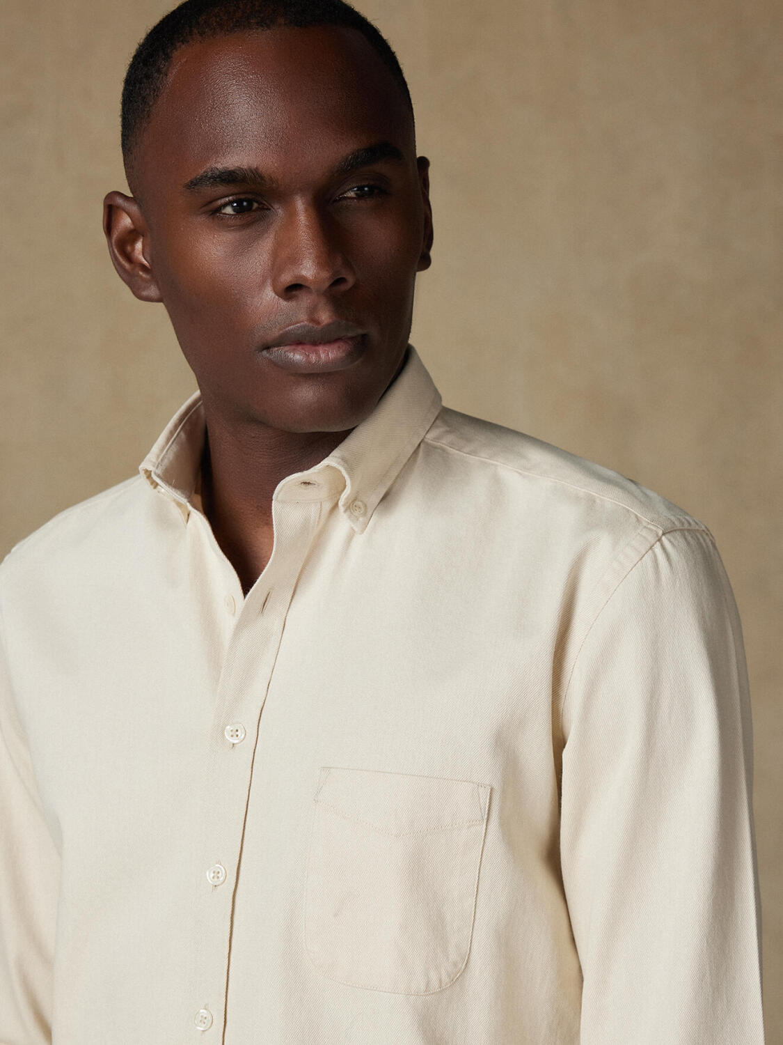 Buton down collar Gustav denim shirt - Off White