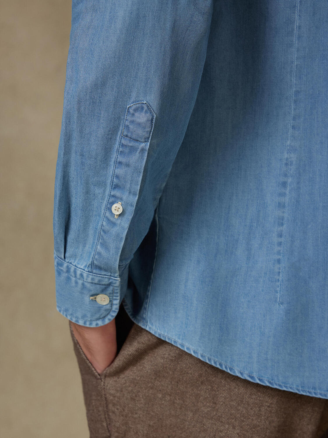 Hemd Haden aus Denim - Button-Down-Kragen