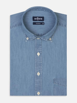 Hemd Haden aus Denim - Button-Down-Kragen