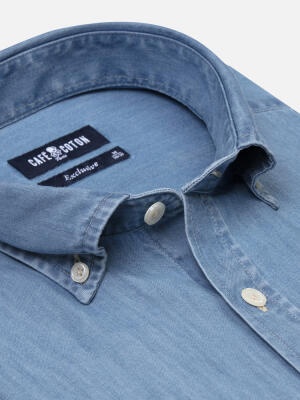 Hemd Haden aus Denim - Button-Down-Kragen