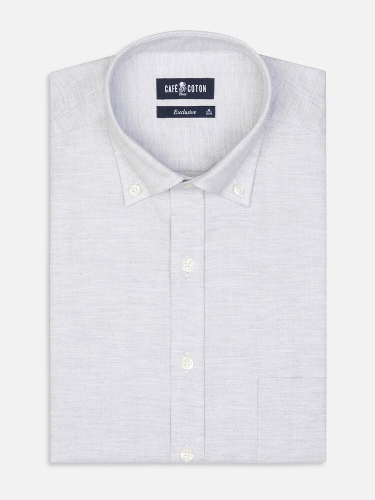 Camisa Hall franela gris - Cuello Abotonado