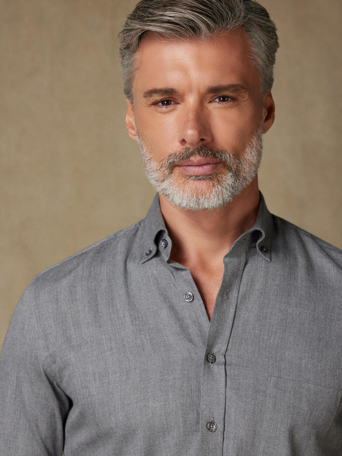 Chemise Hall en flanelle anthracite - Col Boutonné