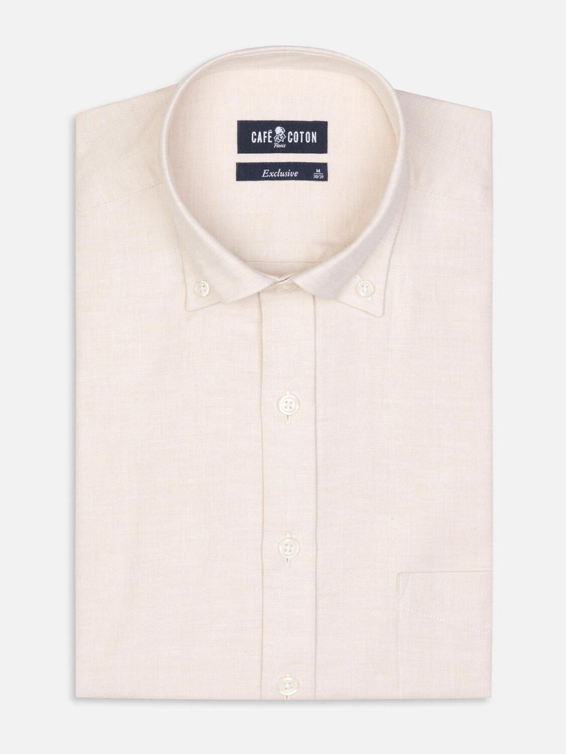 Chemise Hall en flanelle sable - Col Boutonné