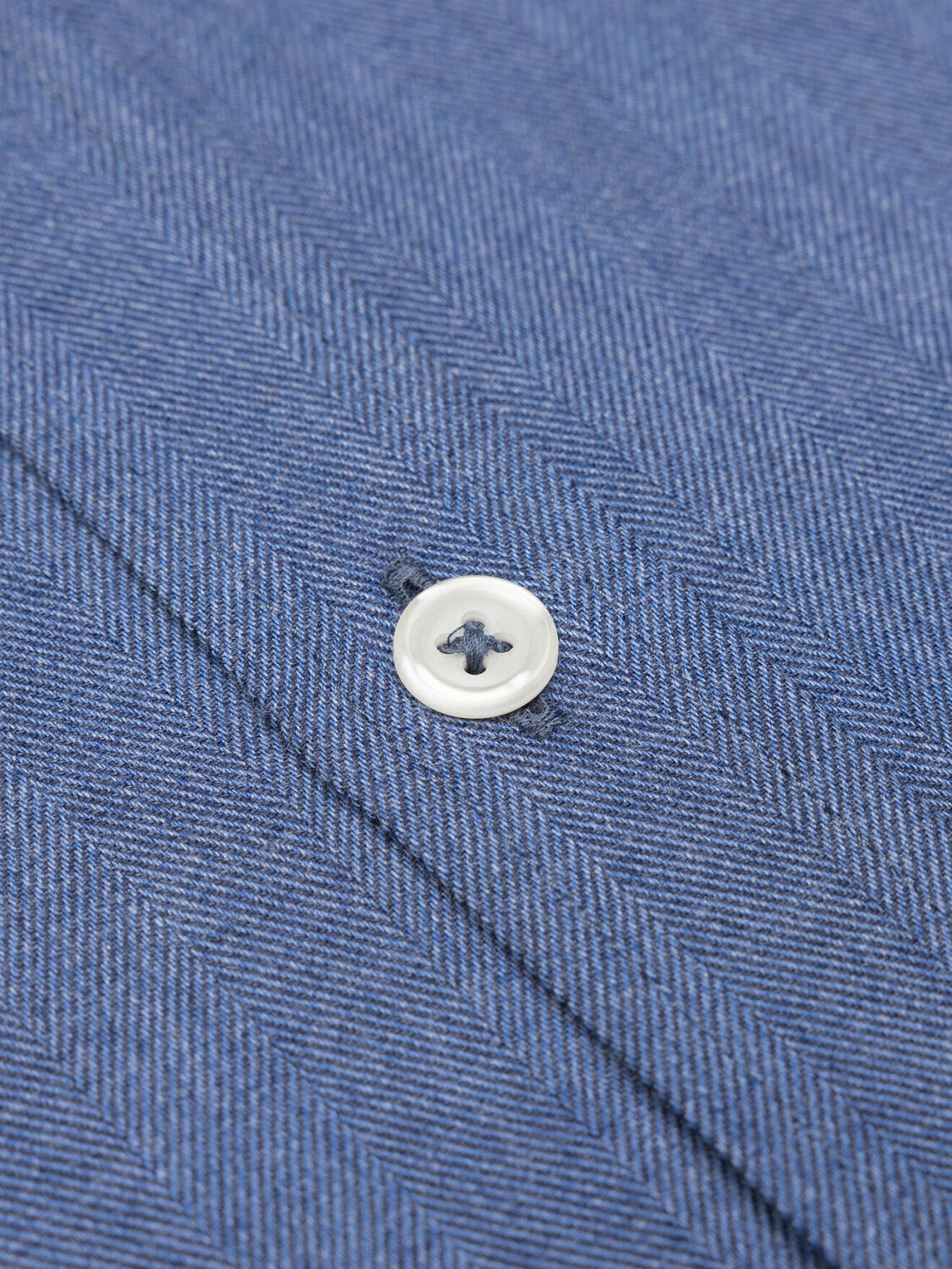 Hall blauw flanellen overhemd - Button-down kraag
