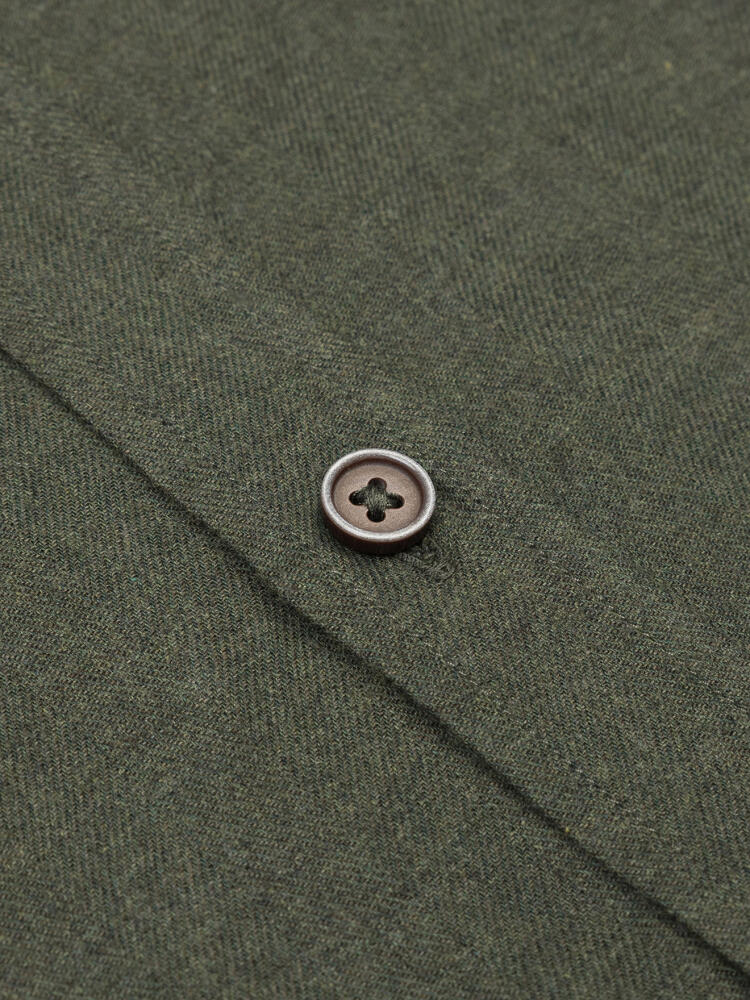 Hall khaki Flanellhemd - Button down Kragen