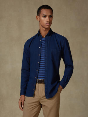 Hemd Hawke indigo - Button-Down-Kragen