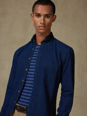 Hemd Hawke indigo - Button-Down-Kragen