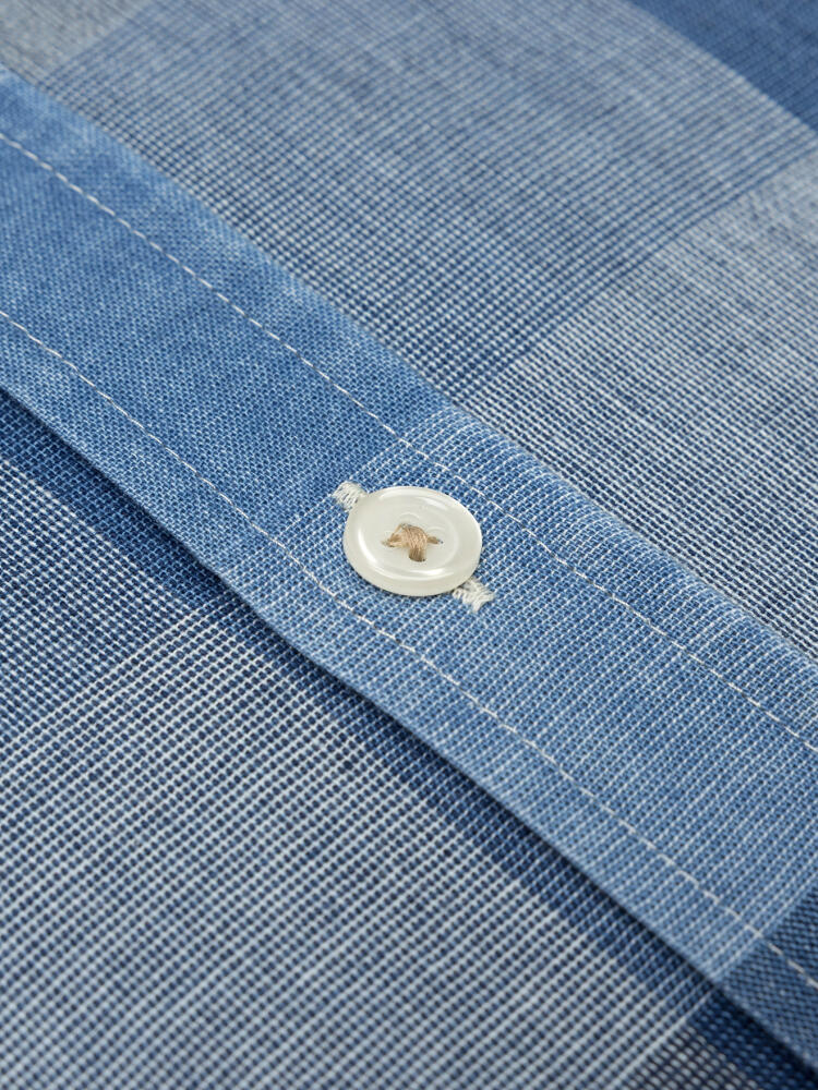 Heston indigo shirt - Button-down collar
