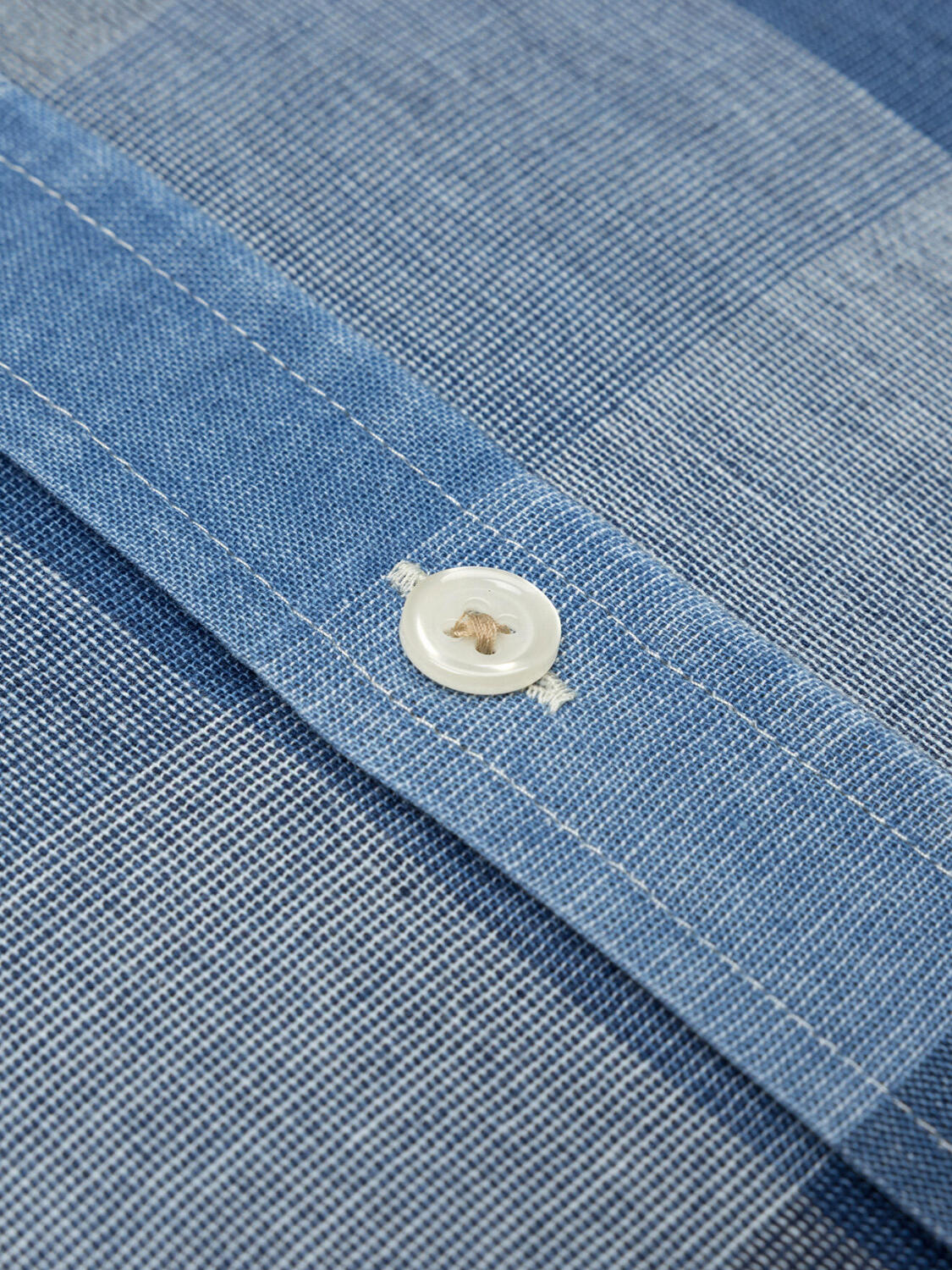 Heston indigo shirt - Button-down collar