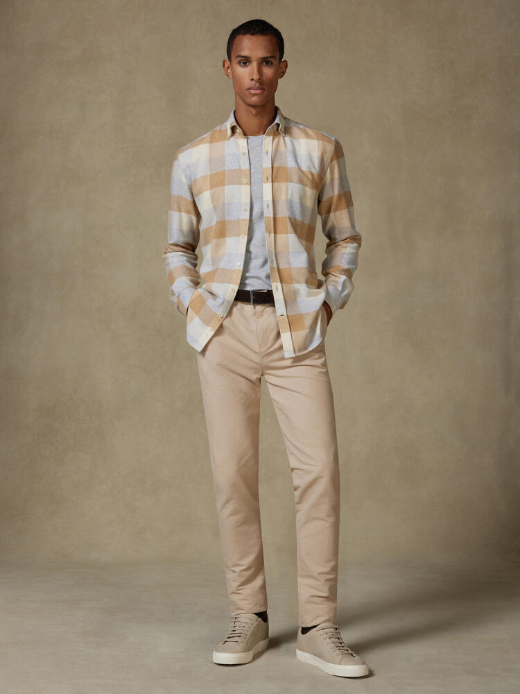 Hemd Howler aus beigefarbenem Flanell - Button-Down-Kragen