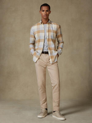 Hemd Howler aus beigefarbenem Flanell - Button-Down-Kragen