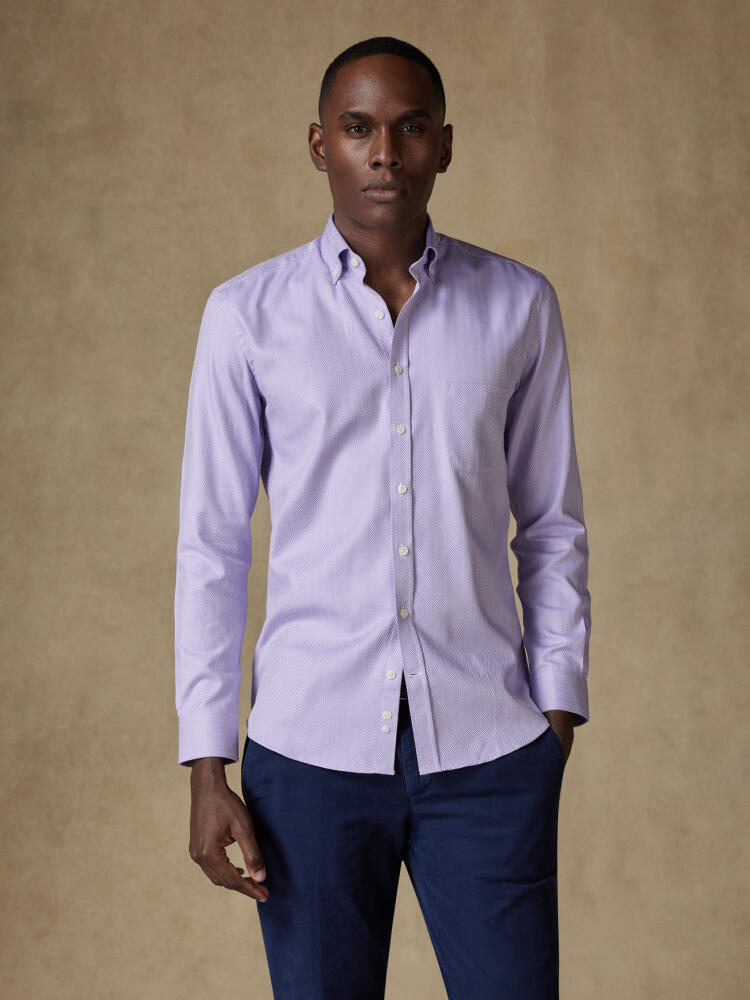 Parma Herringbone Shirt - Button down collar