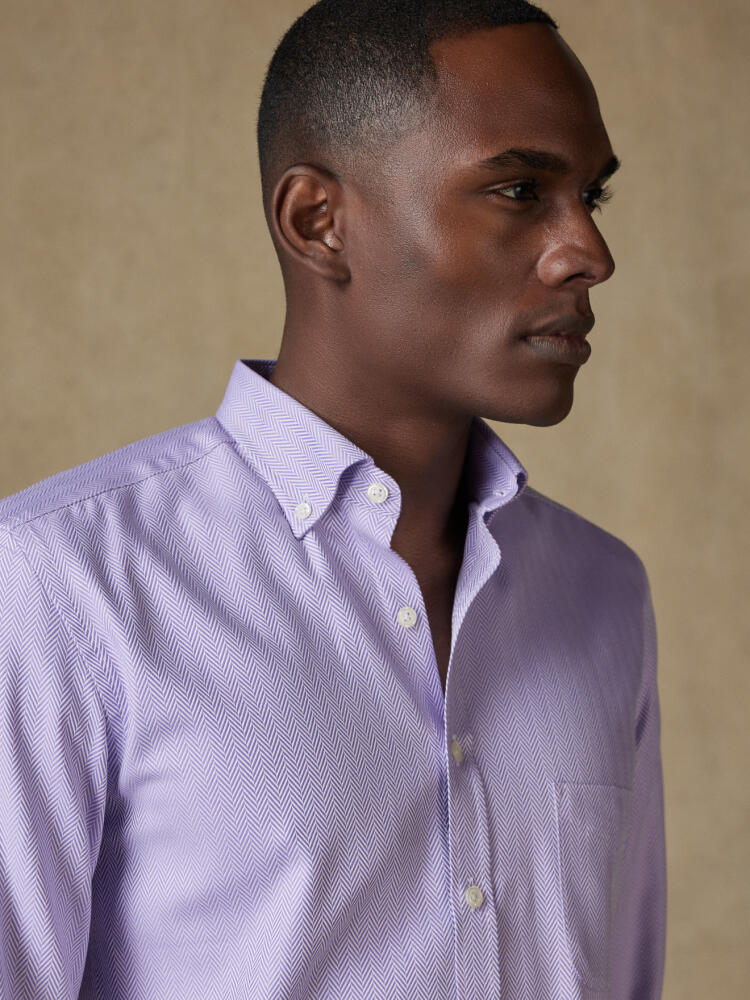 Parma Herringbone Shirt - Button down collar