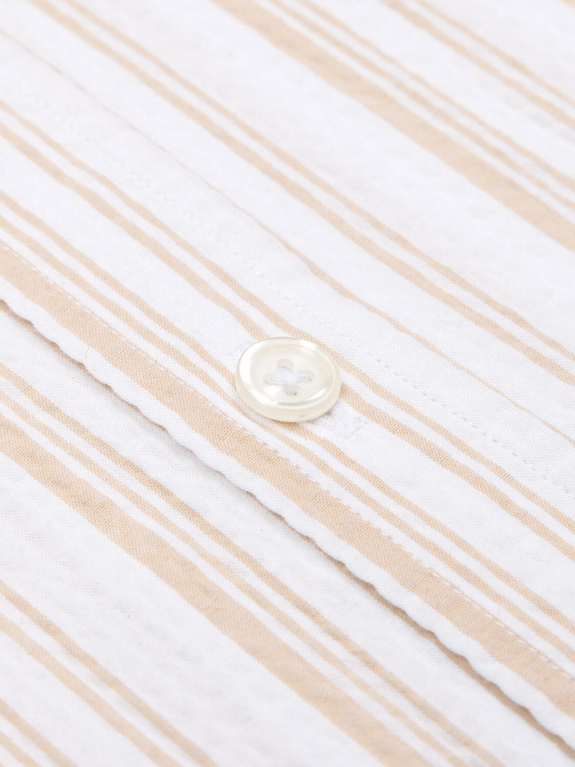 Broekje Ivor en seersucker beige - Button-down kraag