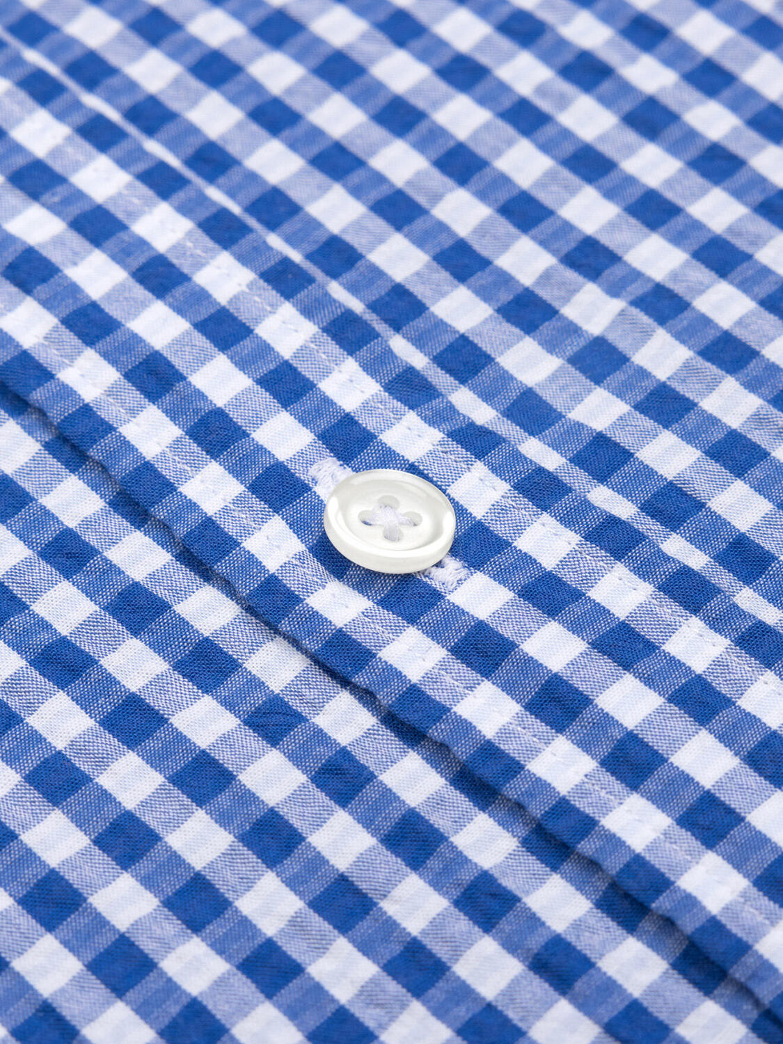 Camisa Jaiden en seersucker azul - Con buttoncini
