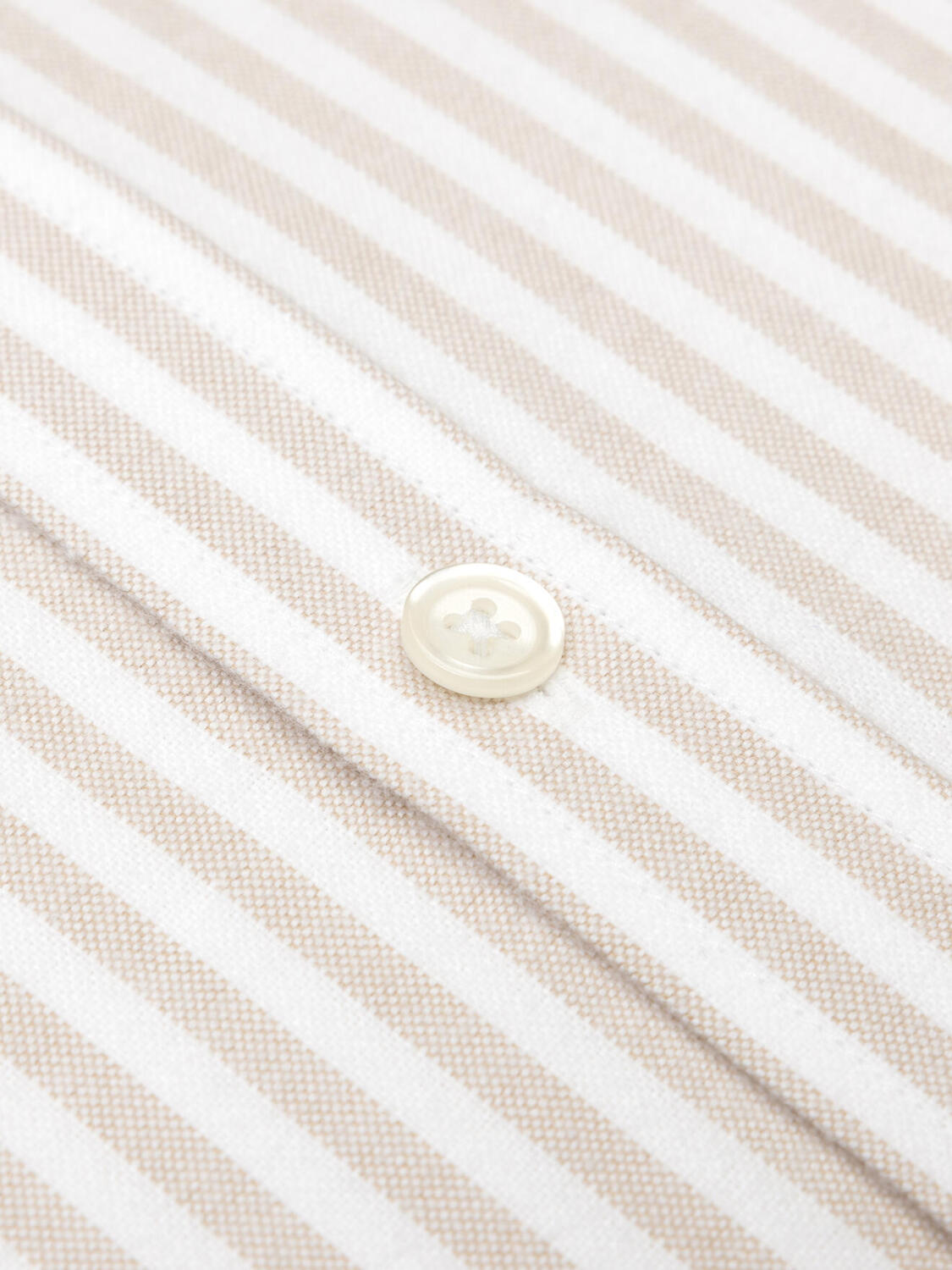 Jayden beige brushed oxford shirt - Button-down collar