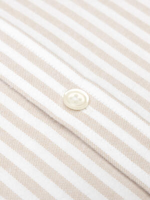 Jayden beige brushed oxford shirt - Button-down collar