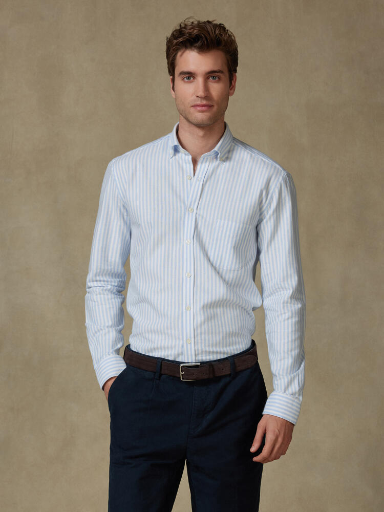 Camicia Jaylen in oxford spazzolato cielo - Cuello button-down