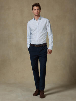 Jaylen sky brushed oxford shirt - Button-down collar