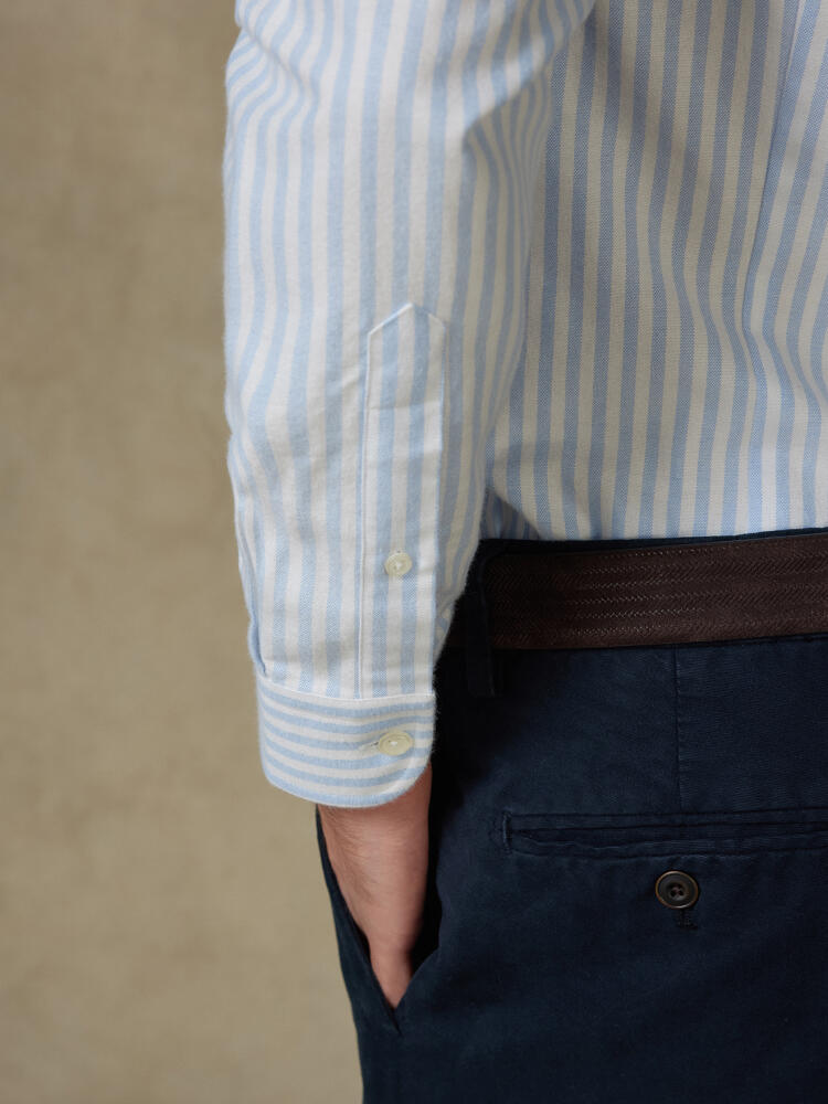 Camicia Jaylen in oxford spazzolato cielo - Cuello button-down