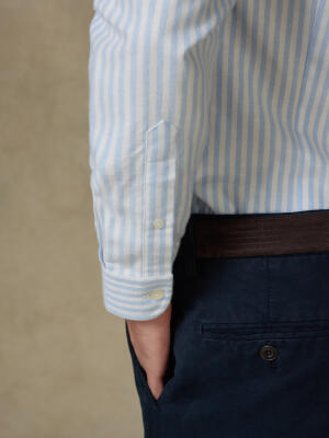 Jaylen sky brushed oxford shirt - Button-down collar