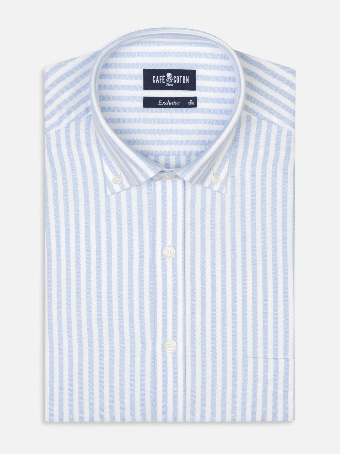 Jaylen sky brushed oxford shirt - Button-down collar