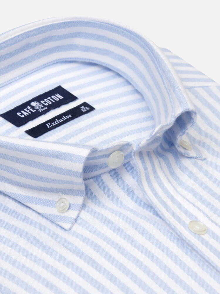 Camicia Jaylen in oxford spazzolato cielo - Cuello button-down
