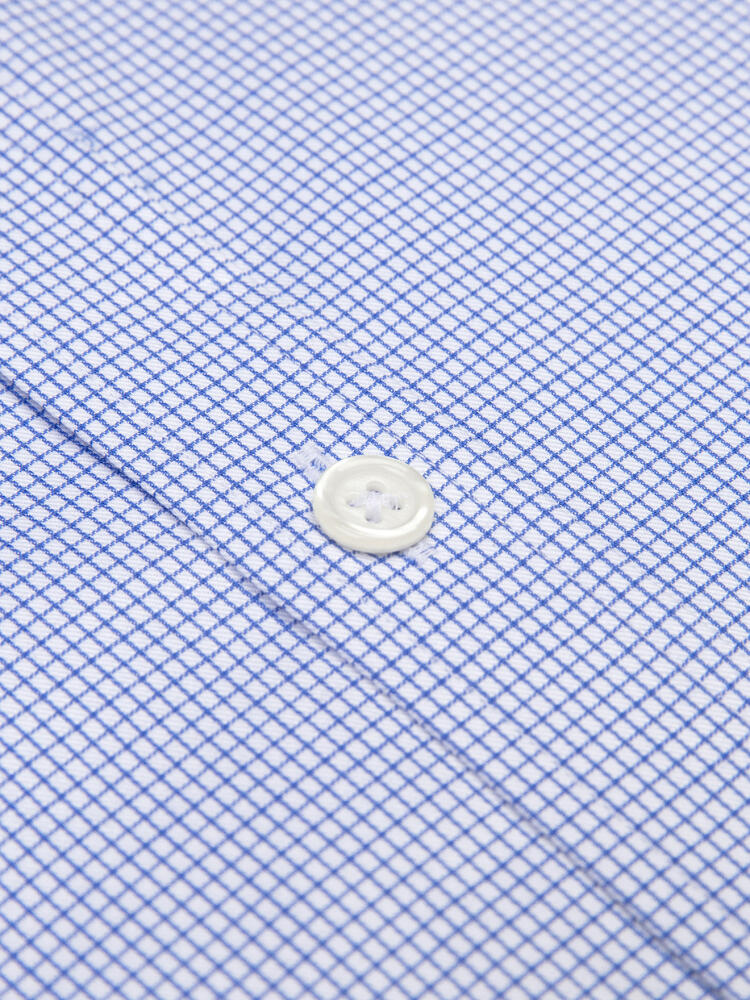 Camicia Lenny a quadri blu - Colletto button-down