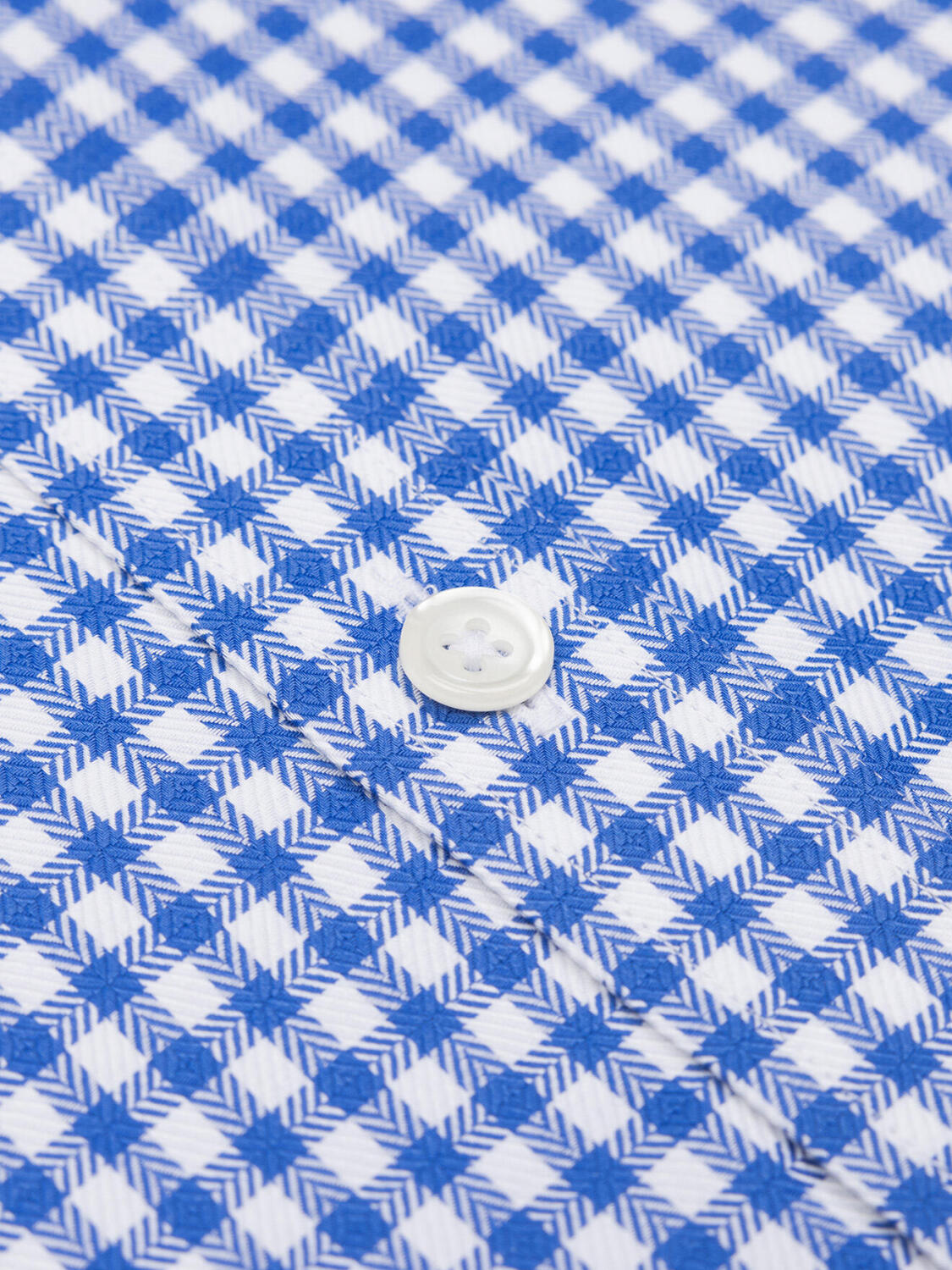 Chemise Lucas à carreaux bleu - Col Boutonné