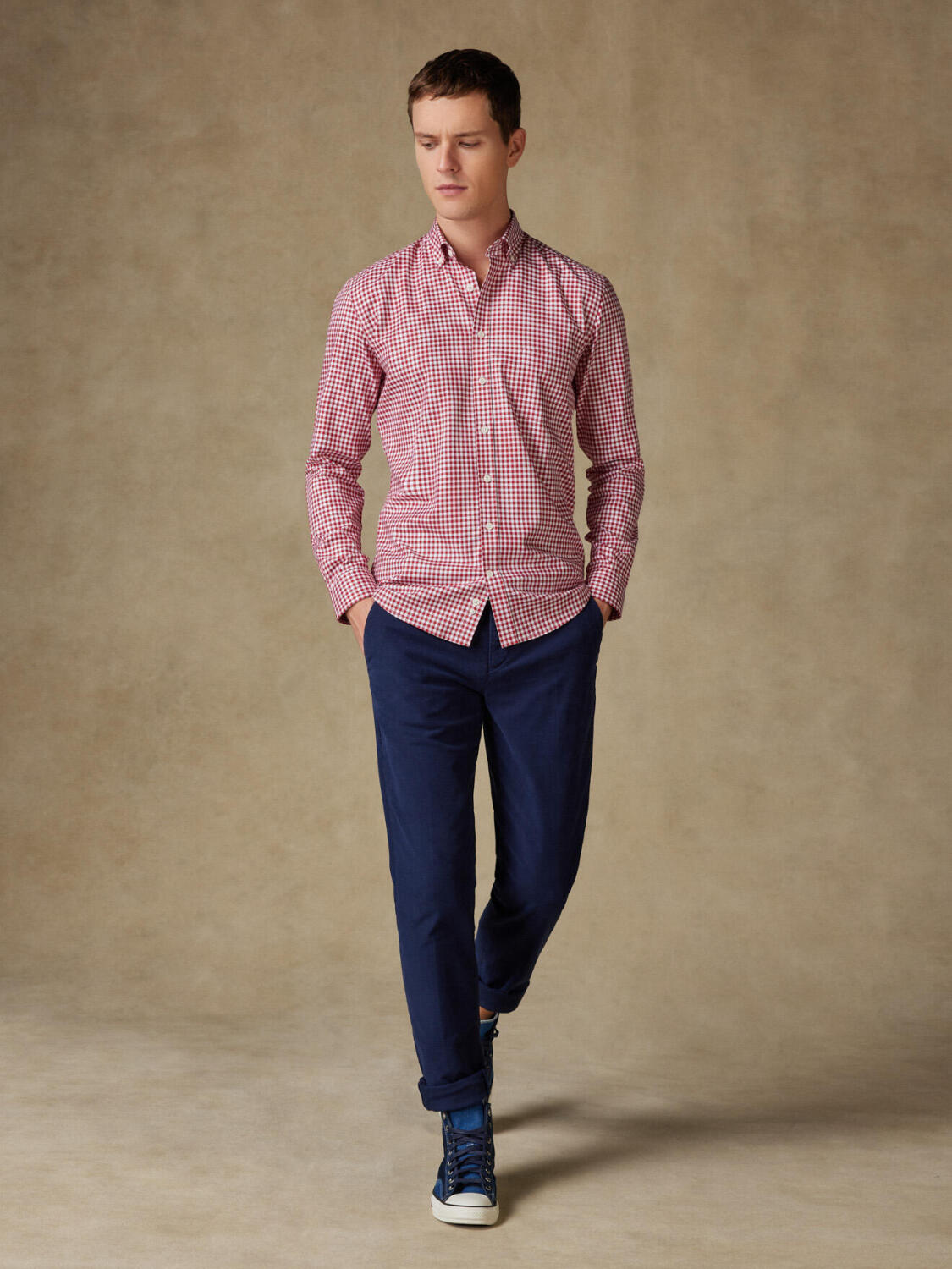 Lucas Red Check Shirt  - Button down collar