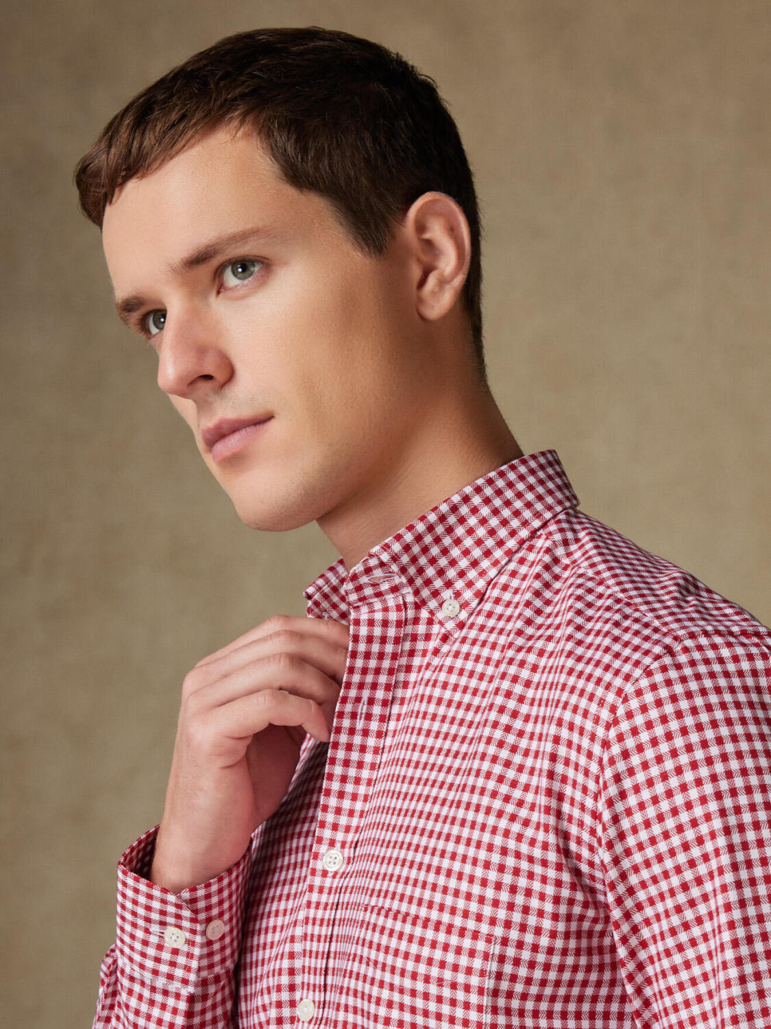 Lucas Red Check Shirt  - Button down collar