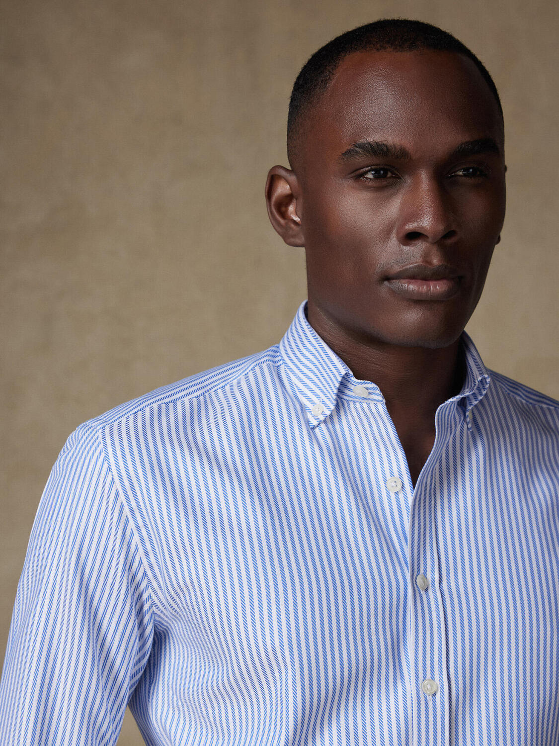 Lynn blauw gestreept overhemd - Button down Kraag