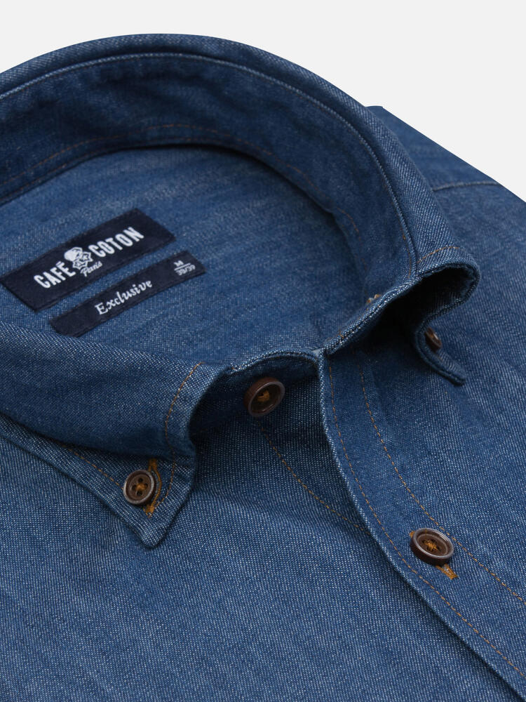 Chemise Malo en denim - Col Boutonné