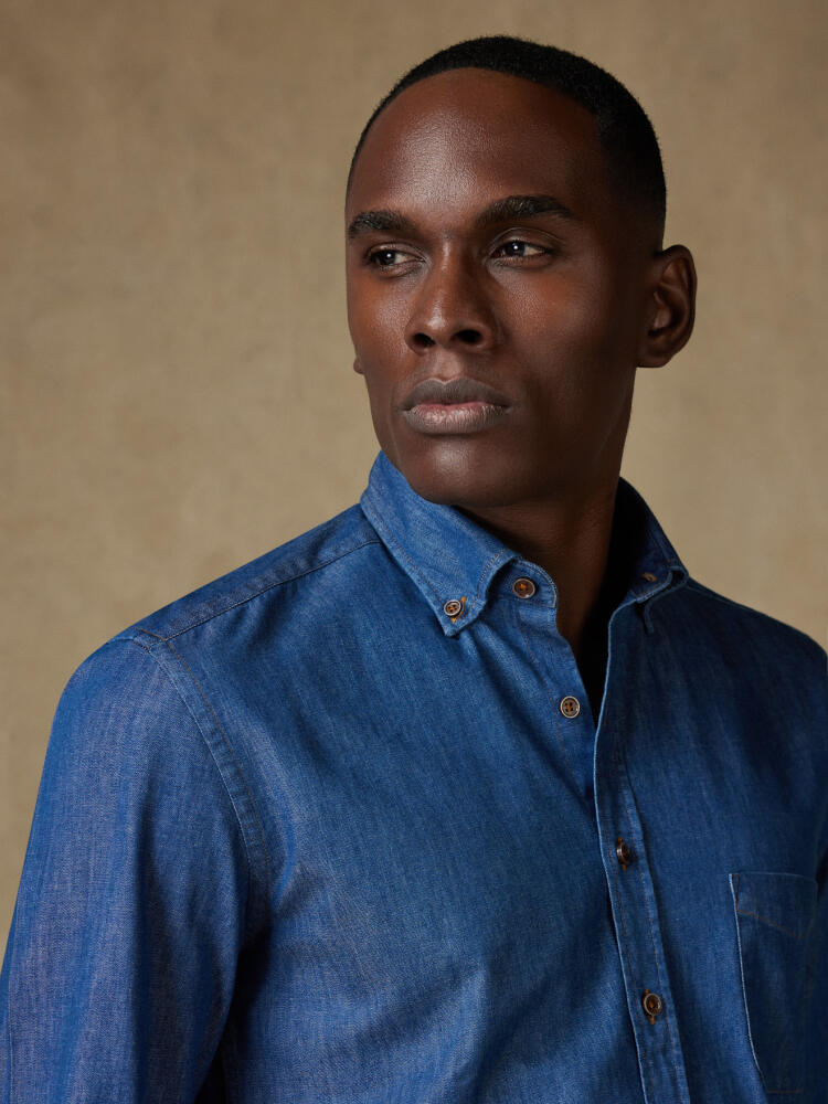 Chemise Malo en denim - Col Boutonné