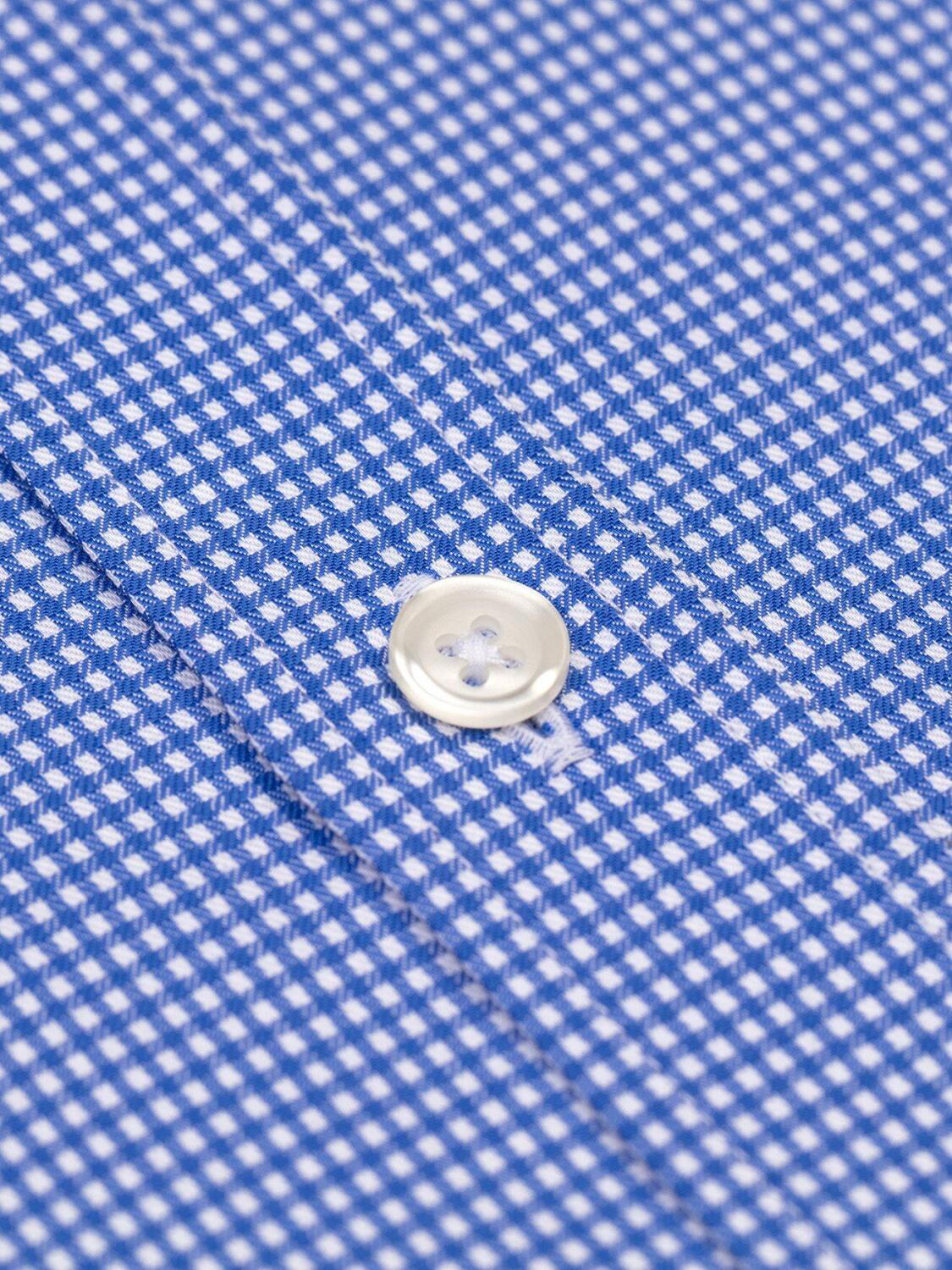Mason blue checked shirt - Button-down collar