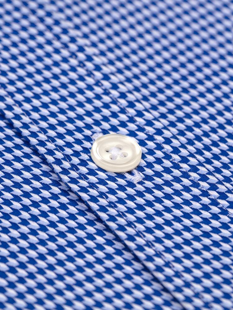 Chemise Max en twill bleu - Col Boutonné