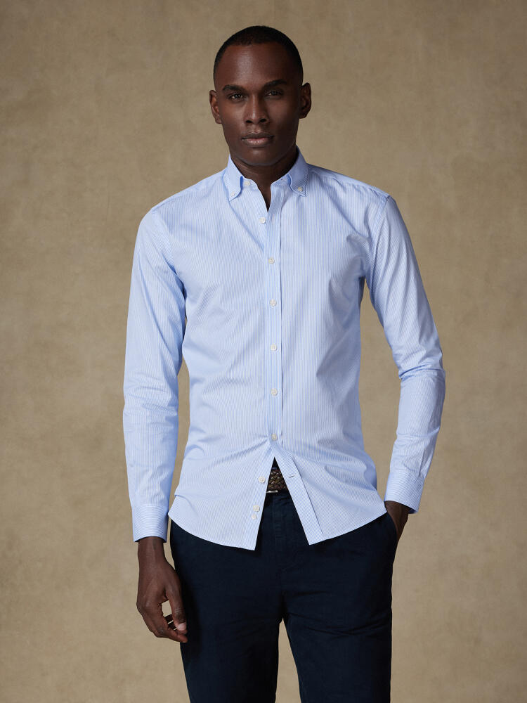 Menthon sky stripe shirt - Button down collar