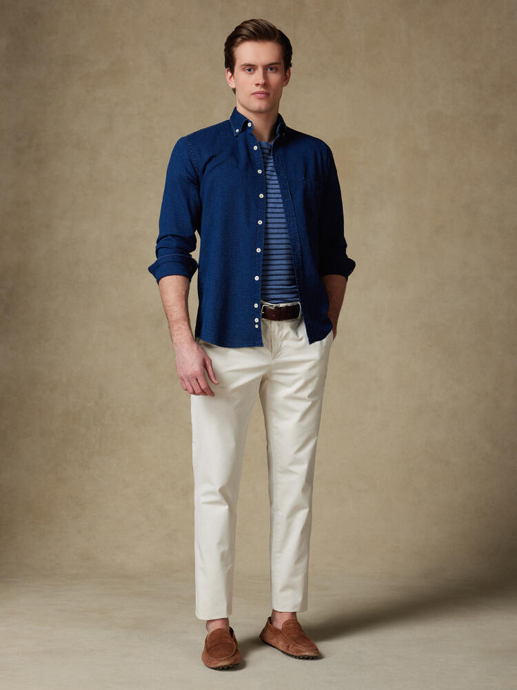 Mercer shirt indigo   - Button down collar