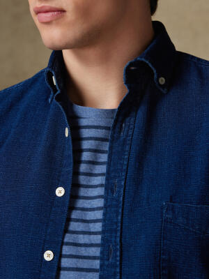 Mercer shirt indigo   - Button down collar