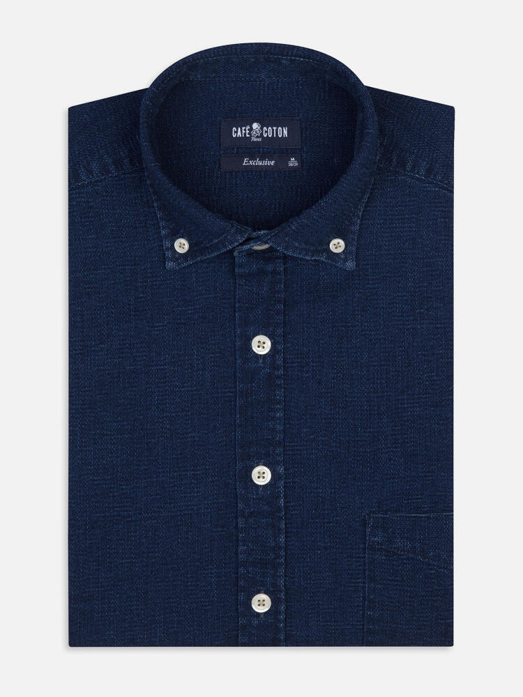 Mercer shirt indigo   - Button down collar