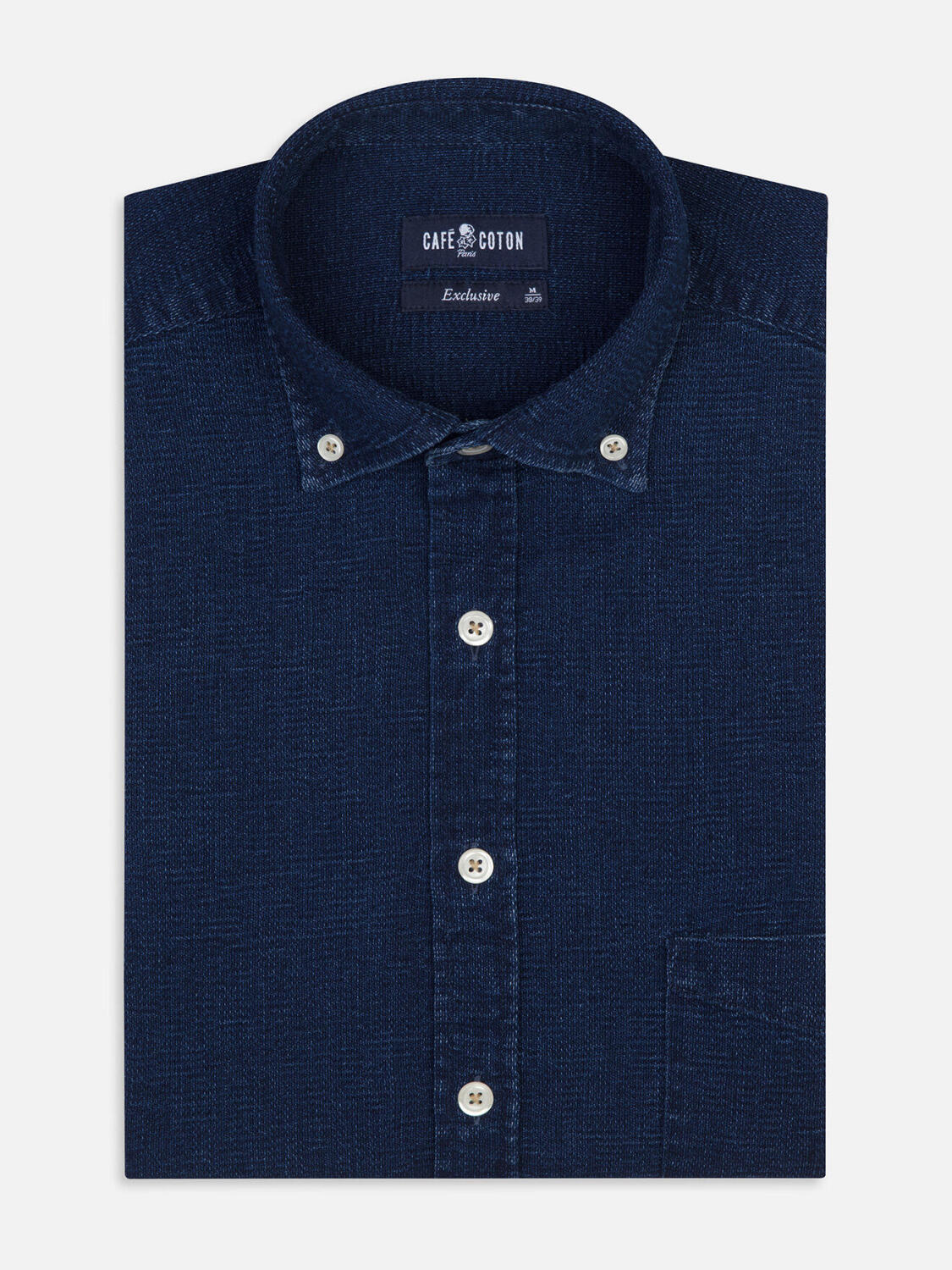 Chemise Mercer indigo  - Col Boutonné