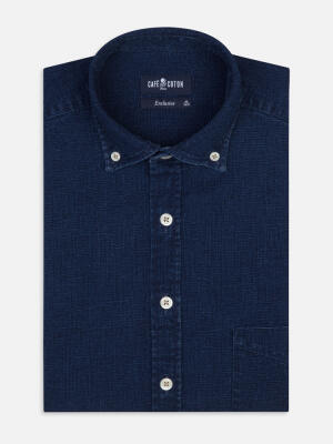 Mercer shirt indigo   - Button down collar