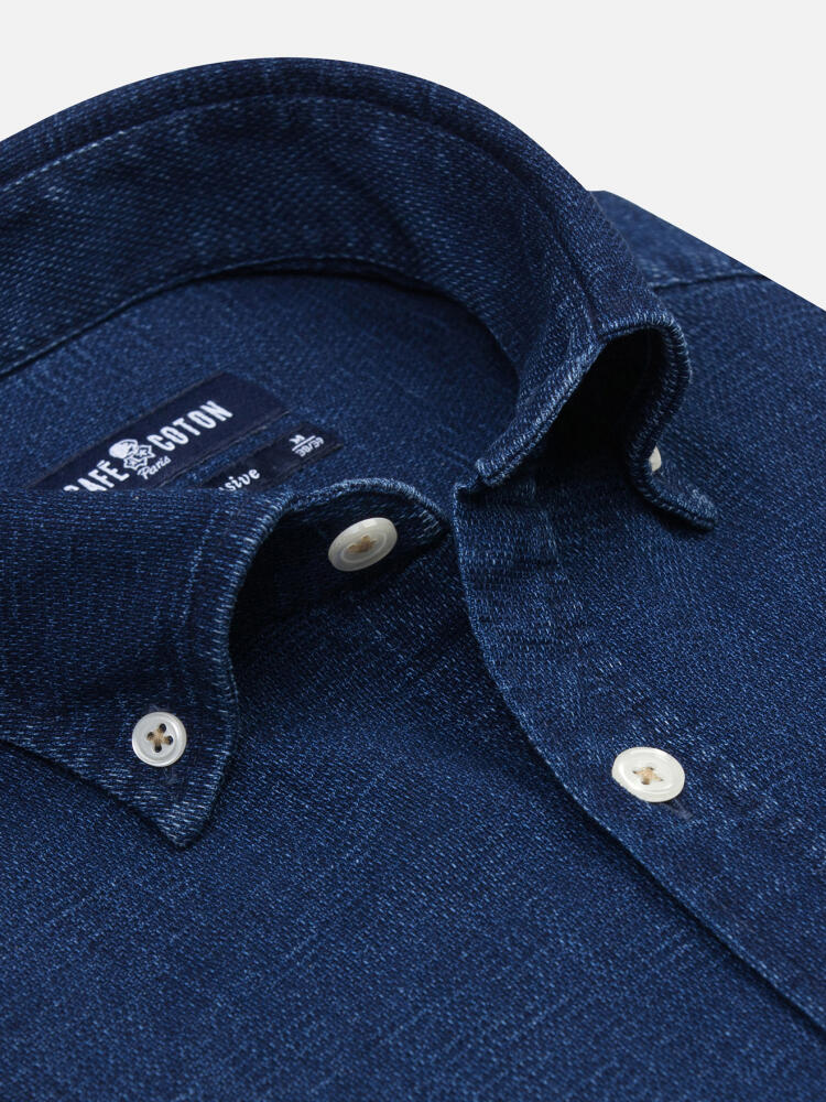 Mercer shirt indigo   - Button down collar