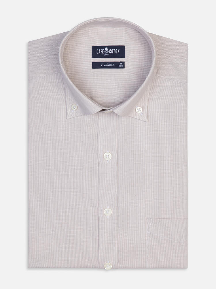 Korbgeflecht Hemd sand   - Button down Kragen
