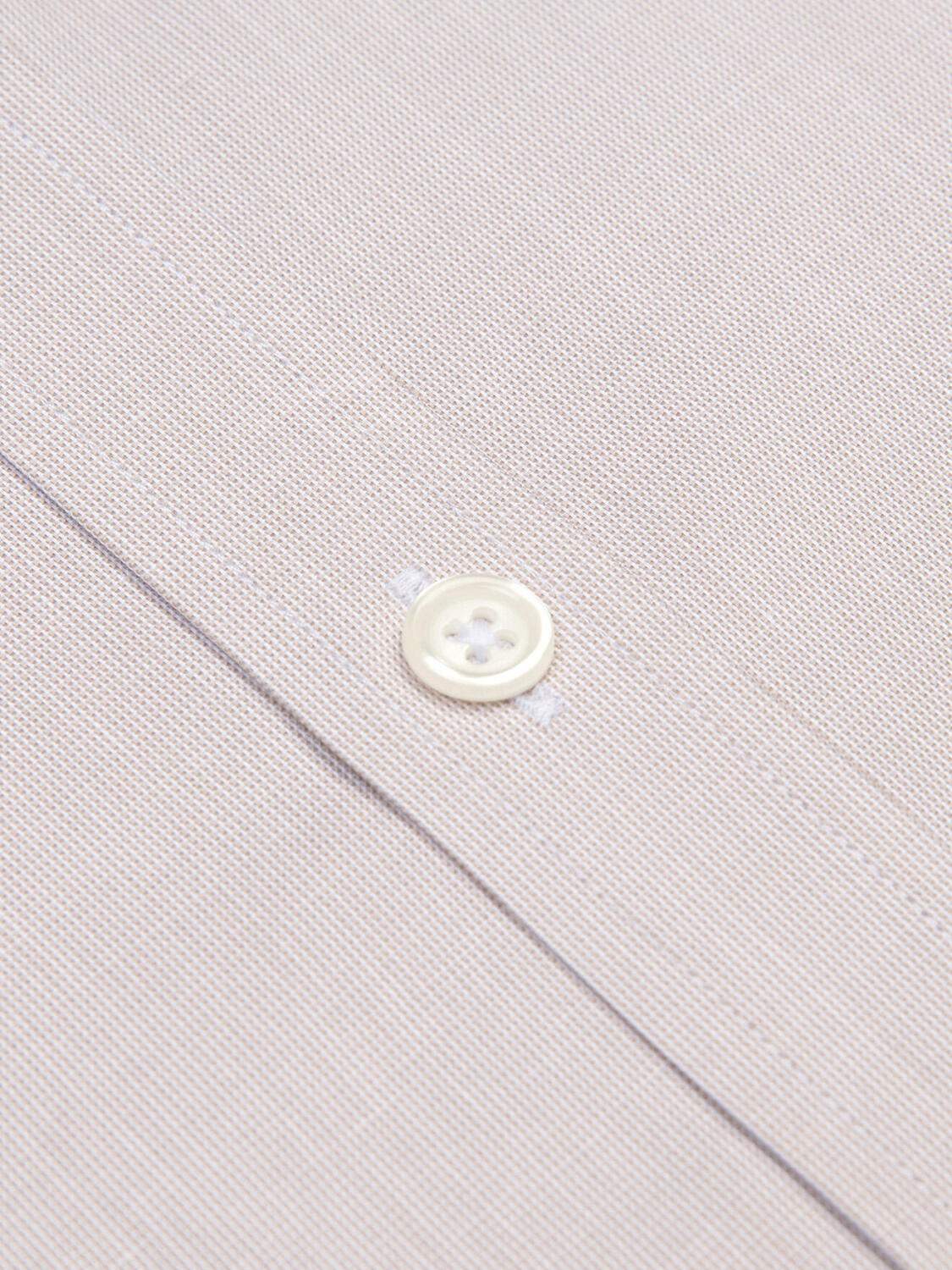 Chemise en natté sable  - Col boutonné
