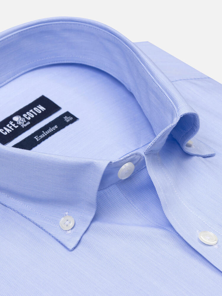 Hemd mit tausend Streifen himmelblau - Buttondown Kragen